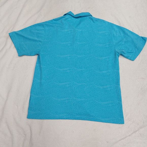 Nike Tiger Woods Shirt Mens Size Large Blue Textured Short Sleeve Polo Embroider - Picture 8 of 8